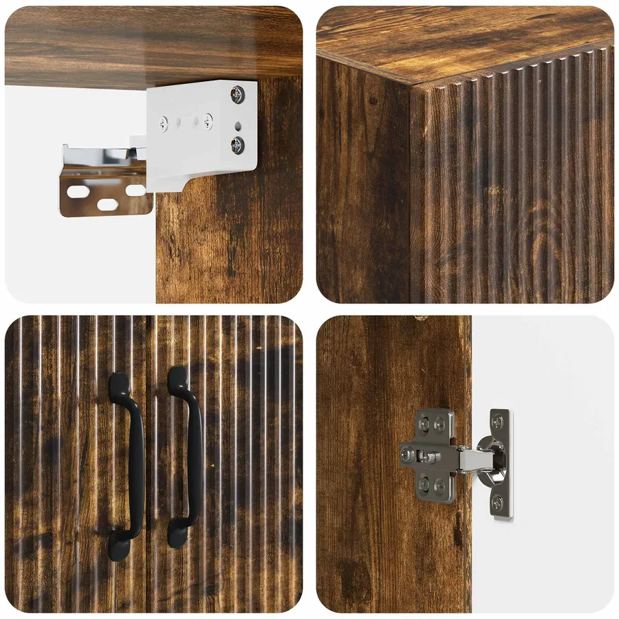 Ensemble de Meubles 2 pcs Chêne fumé Bois d'ingénierie - 8