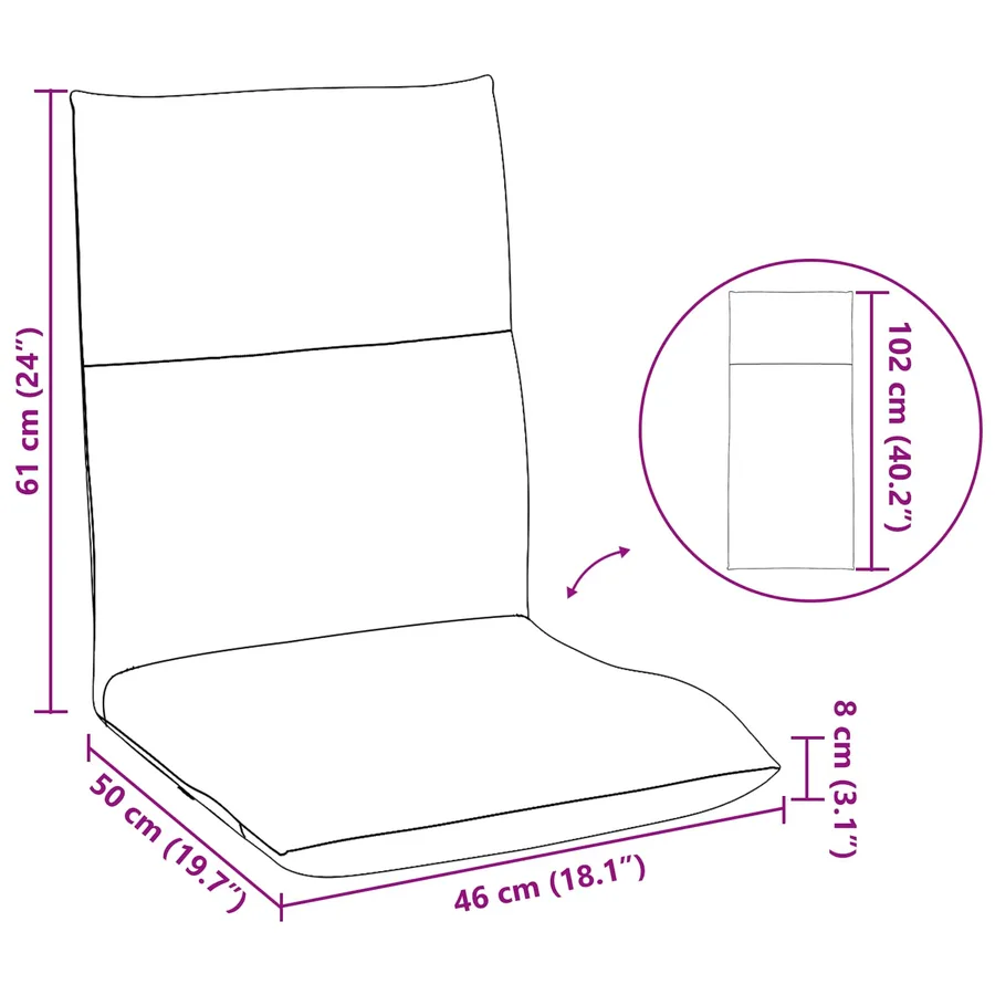 Fauteuil de sol ajustable Crème Velours - 11