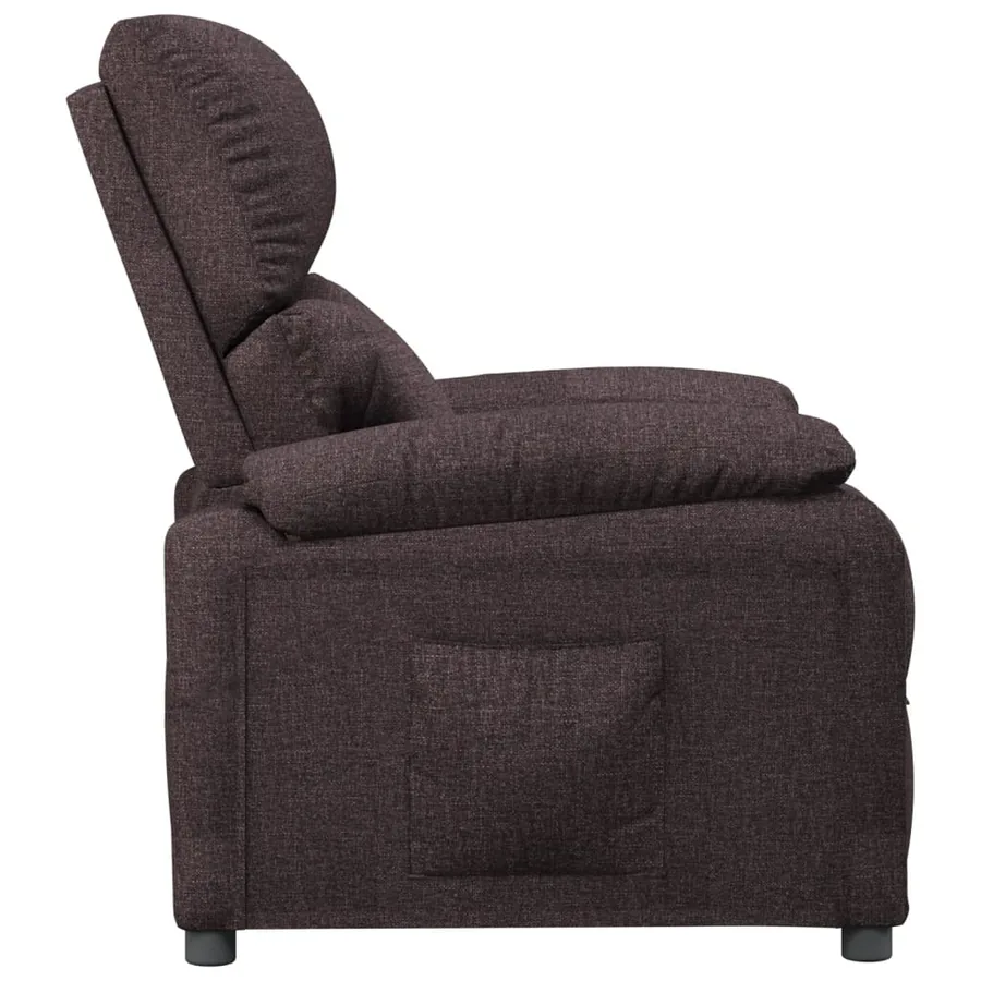 Fauteuil inclinable Marron foncé Tissu - 4