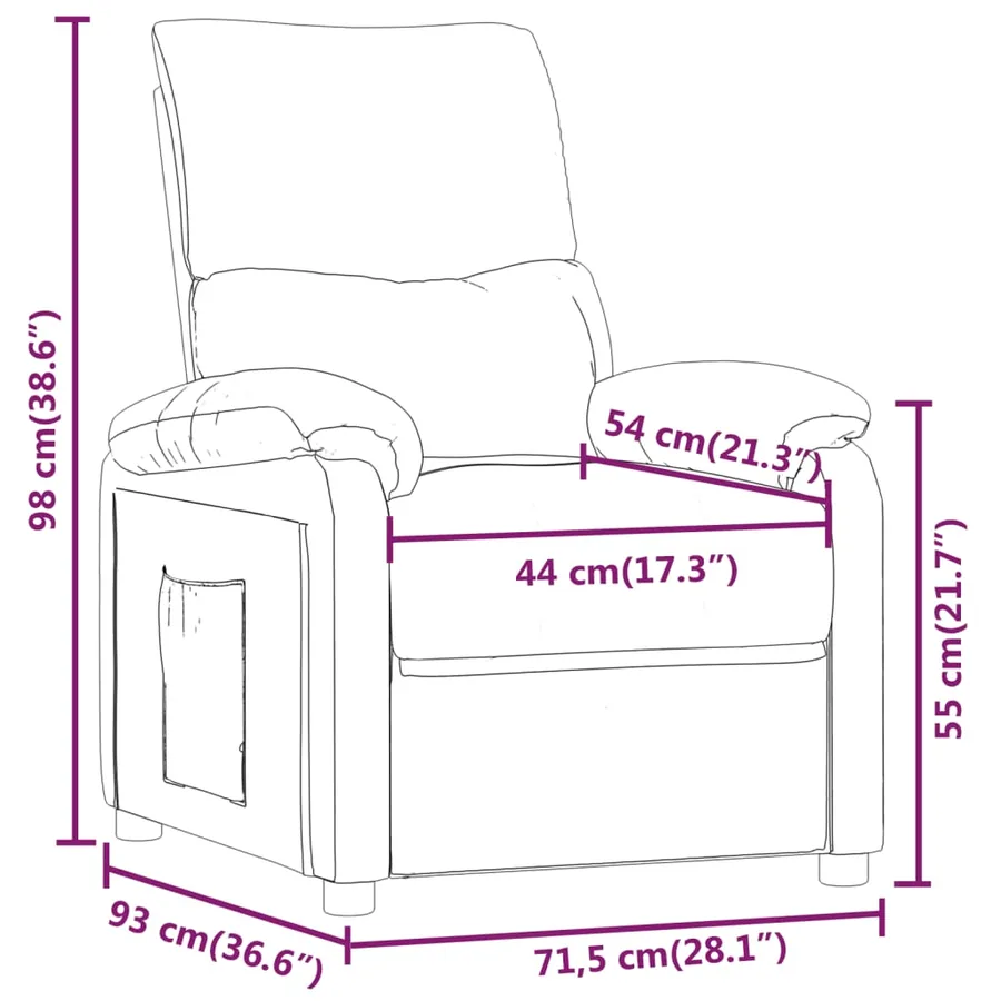 Fauteuil inclinable Marron foncé Tissu - 9