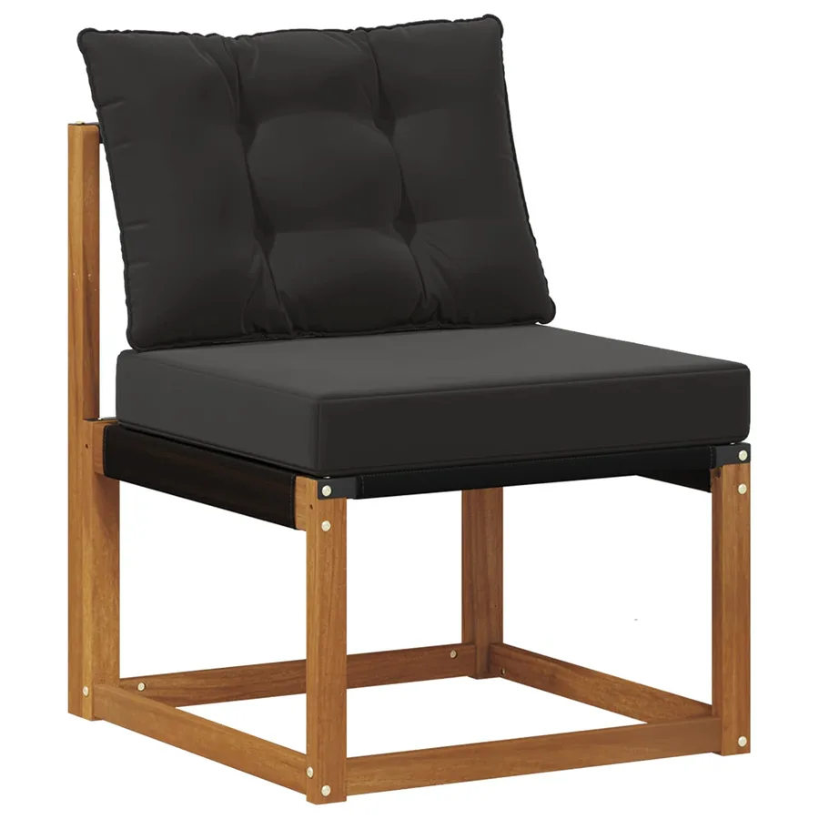 Ensemble de canapés d'extérieur 11 pcs Naturel et noir - 3