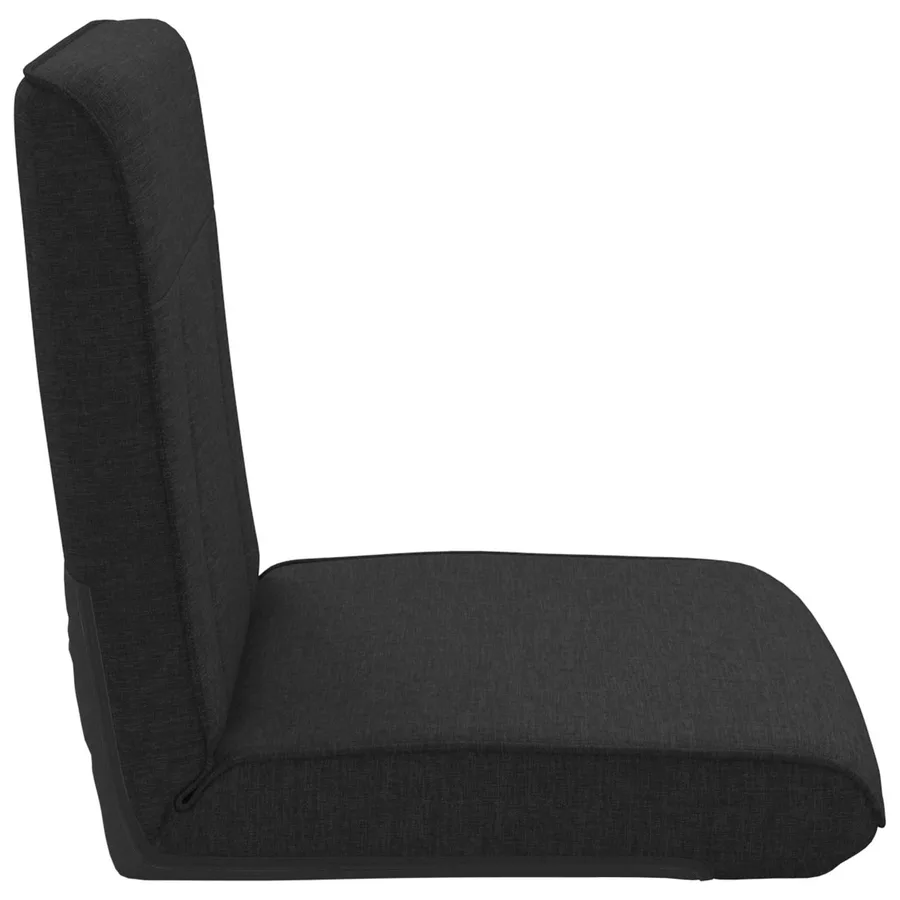 Fauteuil de sol ajustable Noir Tissu - 5
