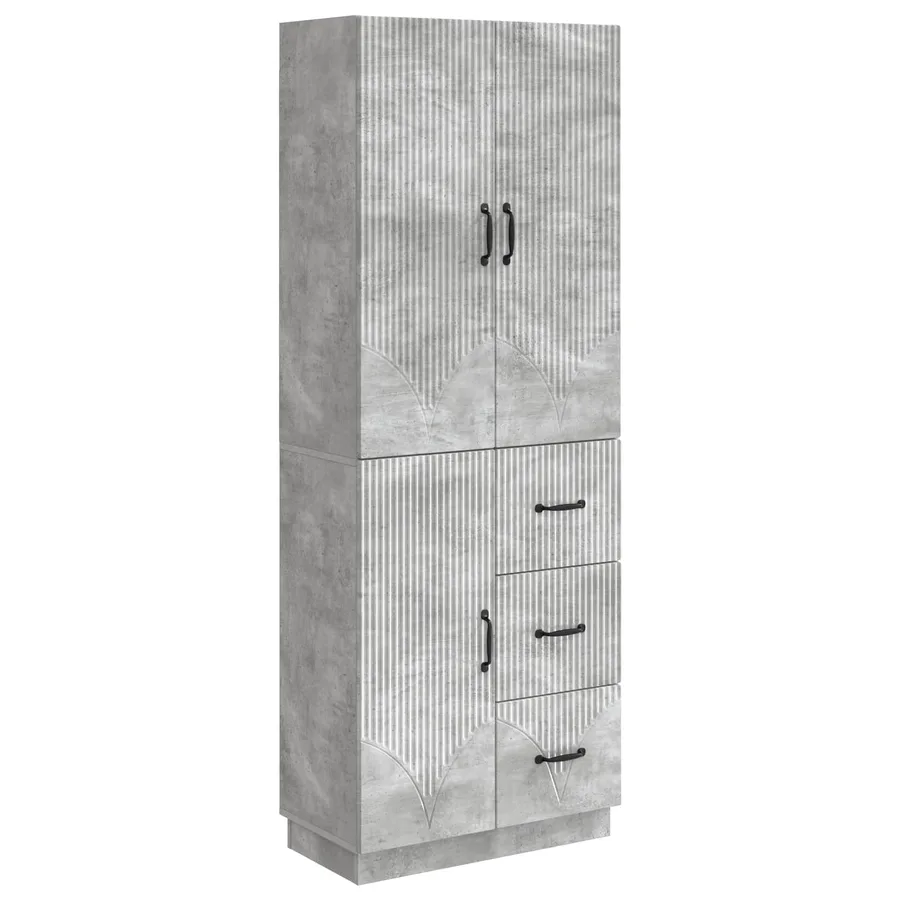 Ensemble de Meubles 2 pcs Gris béton Bois d'ingénierie - 2