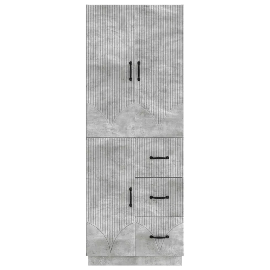 Ensemble de Meubles 2 pcs Gris béton Bois d'ingénierie - 5