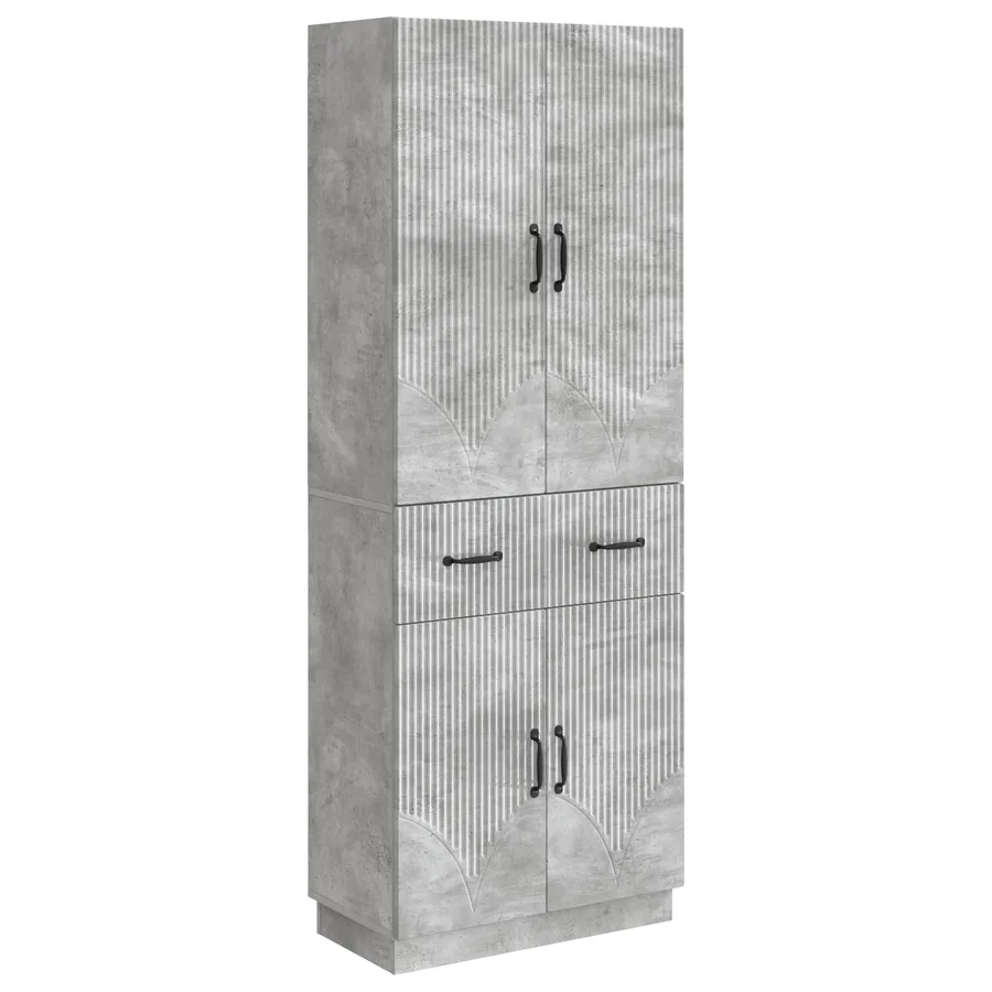 Ensemble de Meubles 2 pcs Gris béton Bois d'ingénierie - 2