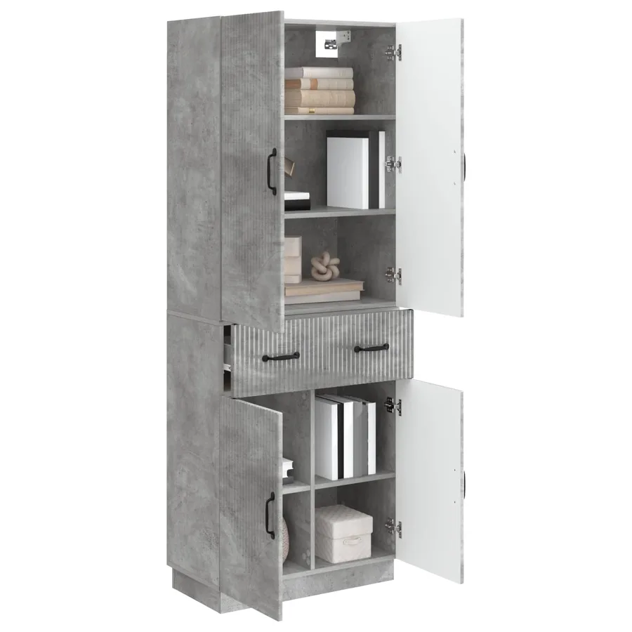 Ensemble de Meubles 2 pcs Gris béton Bois d'ingénierie - 3