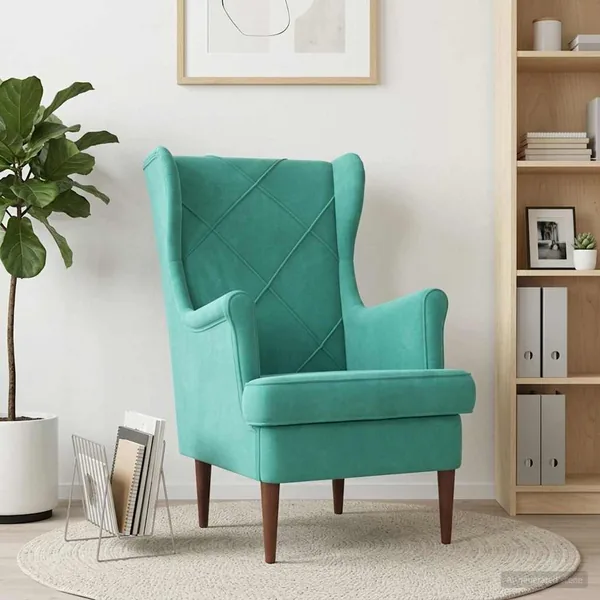 Fauteuil Turquoise Velours