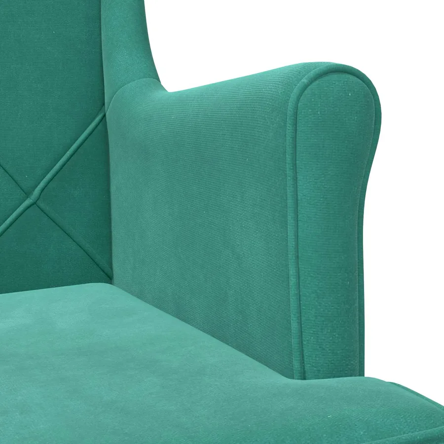 Fauteuil Turquoise Velours - 7
