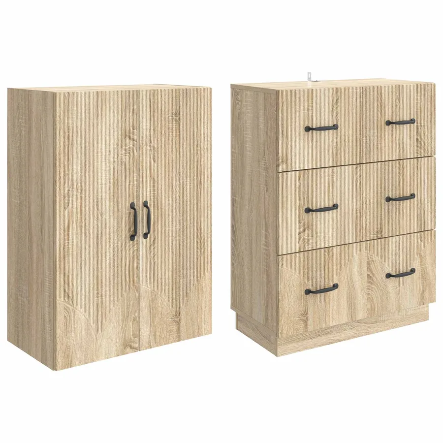 Ensemble de Meubles 2 pcs Chêne Sonoma 66 x 34,5 x 87 cm - 4