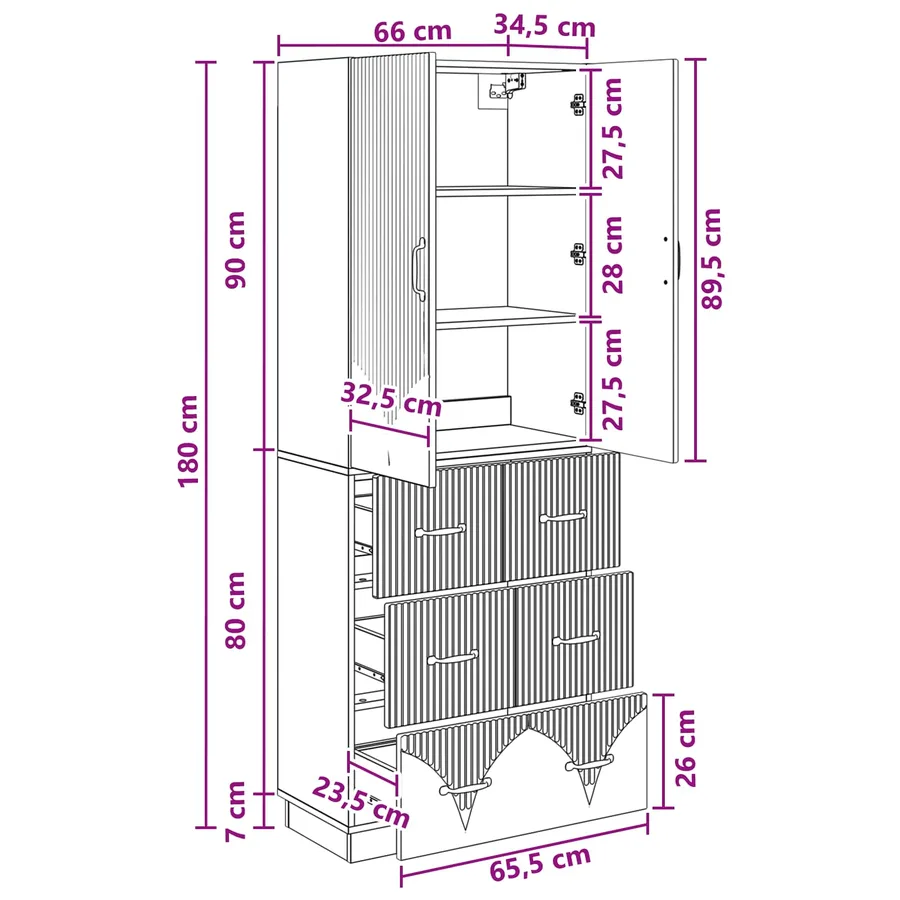 Ensemble de Meubles 2 pcs Chêne Sonoma 66 x 34,5 x 87 cm - 9