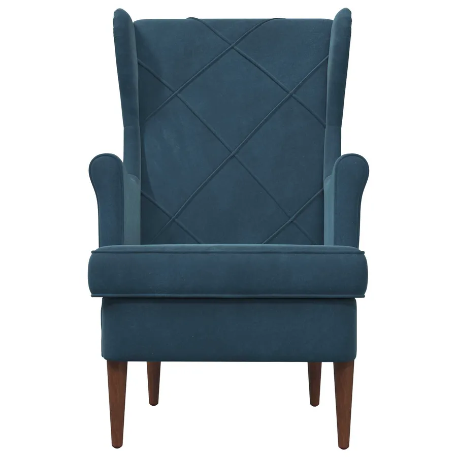 Fauteuil Bleu Velours - 4