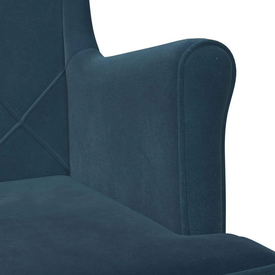 Fauteuil Bleu Velours - 7