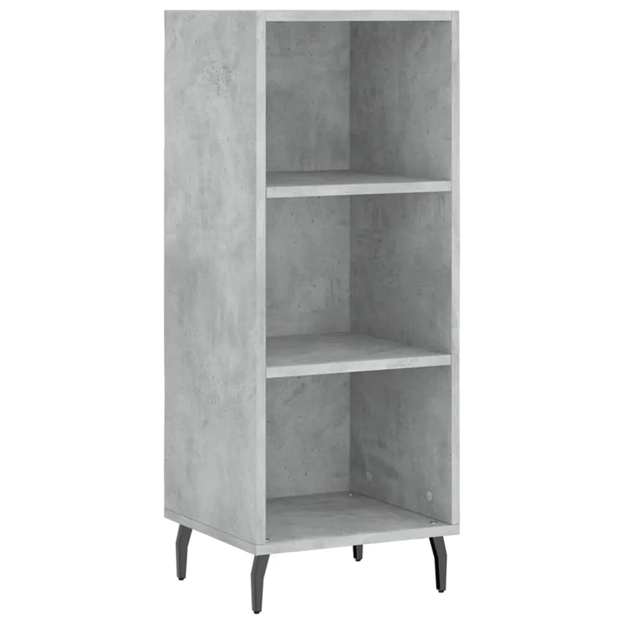Buffet haut Gris béton 34,5x34x180 cm Bois d'ingénierie - 7
