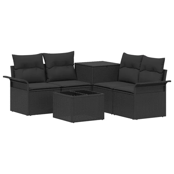 Ensemble de Canapés 6 pcs 4-Nombre de places Noir