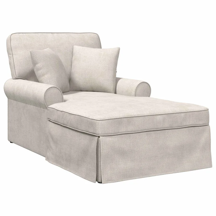 Chaise lounge avec jupe Crème 157 x 91 x 91 cm ARES - 2
