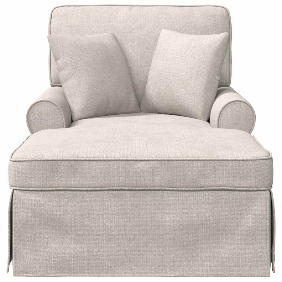 Chaise lounge avec jupe Crème 157 x 91 x 91 cm ARES - 4