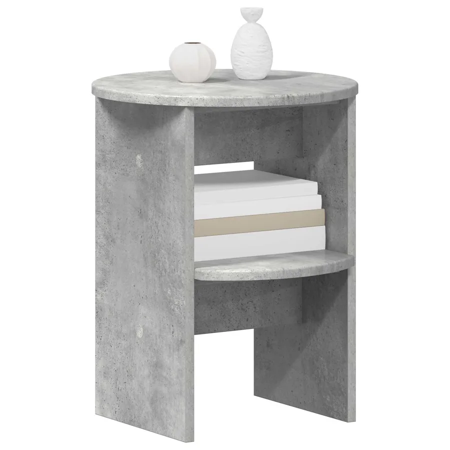 Meuble d'appoint 2 pcs Gris Béton Ø40 x 50 cm Bois d’ingénierie - 3