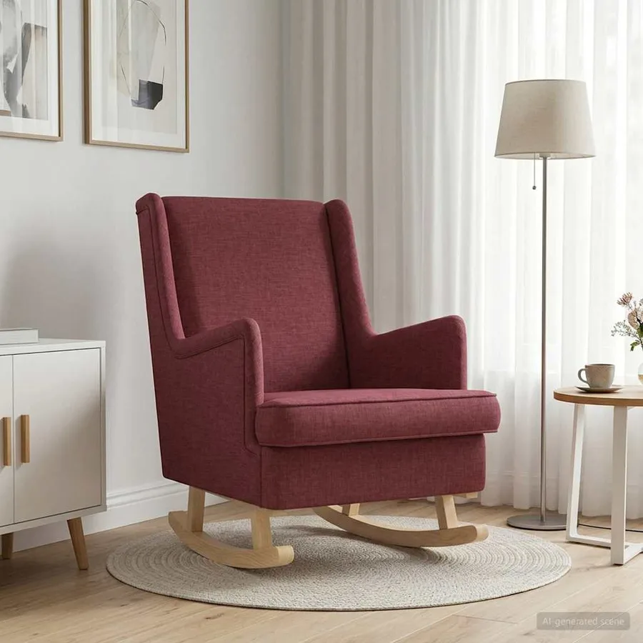 Chaise à bascule Bordeaux 62 x 80 x 85 cm tissu - 3