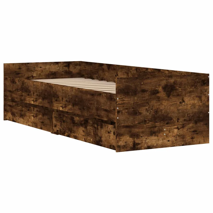 Cadre de lit avec rangement Chêne fumé 80 x 200 cm - 3