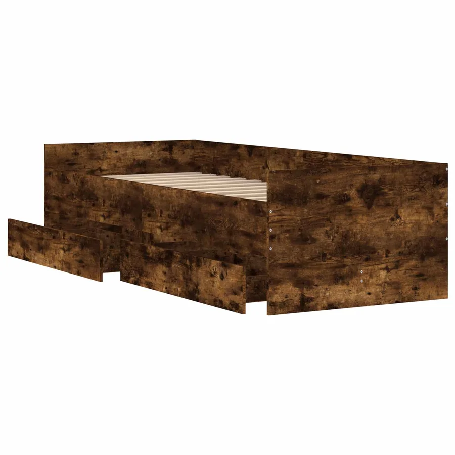 Cadre de lit avec rangement Chêne fumé 80 x 200 cm - 4