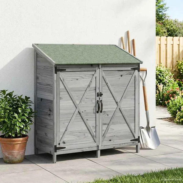 Abri de jardin Gris 106 x 56 x 113,5 cm Bois de Sapin Massif