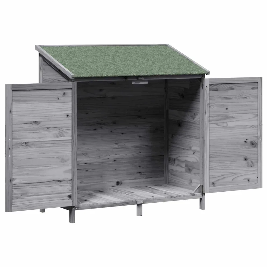 Abri de jardin Gris 106 x 56 x 113,5 cm Bois de Sapin Massif - 4
