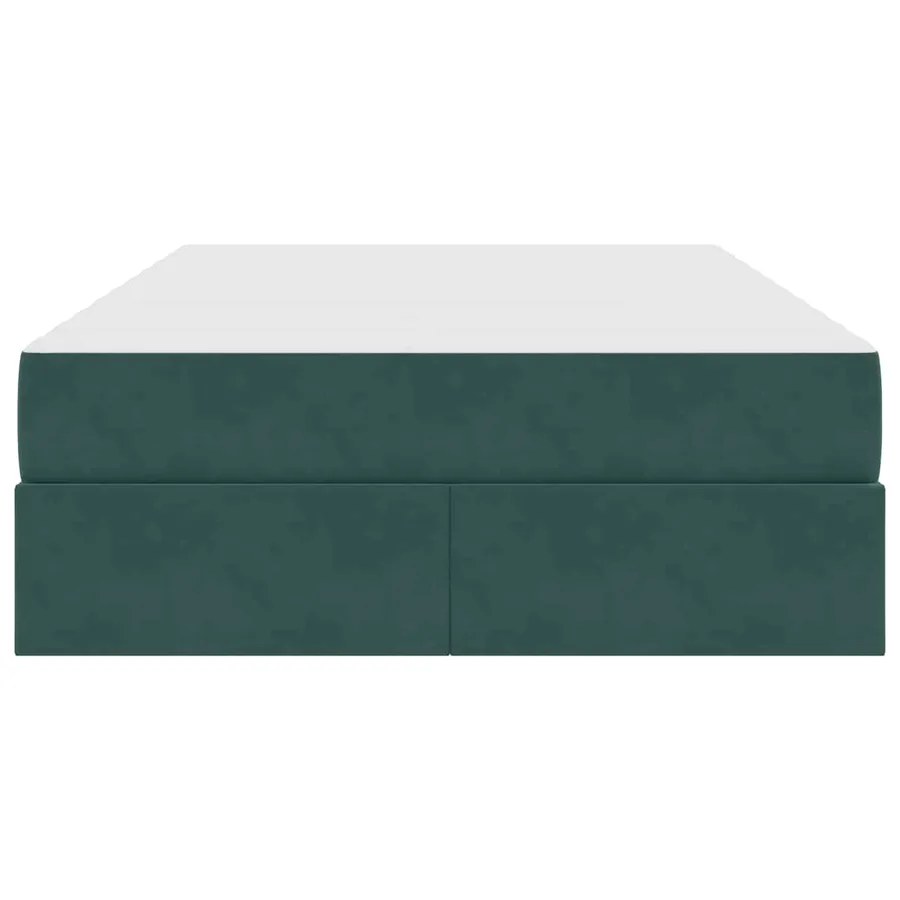 Lit avec rangement et matelas Vert foncé 120 x 190 cm Velours - 7
