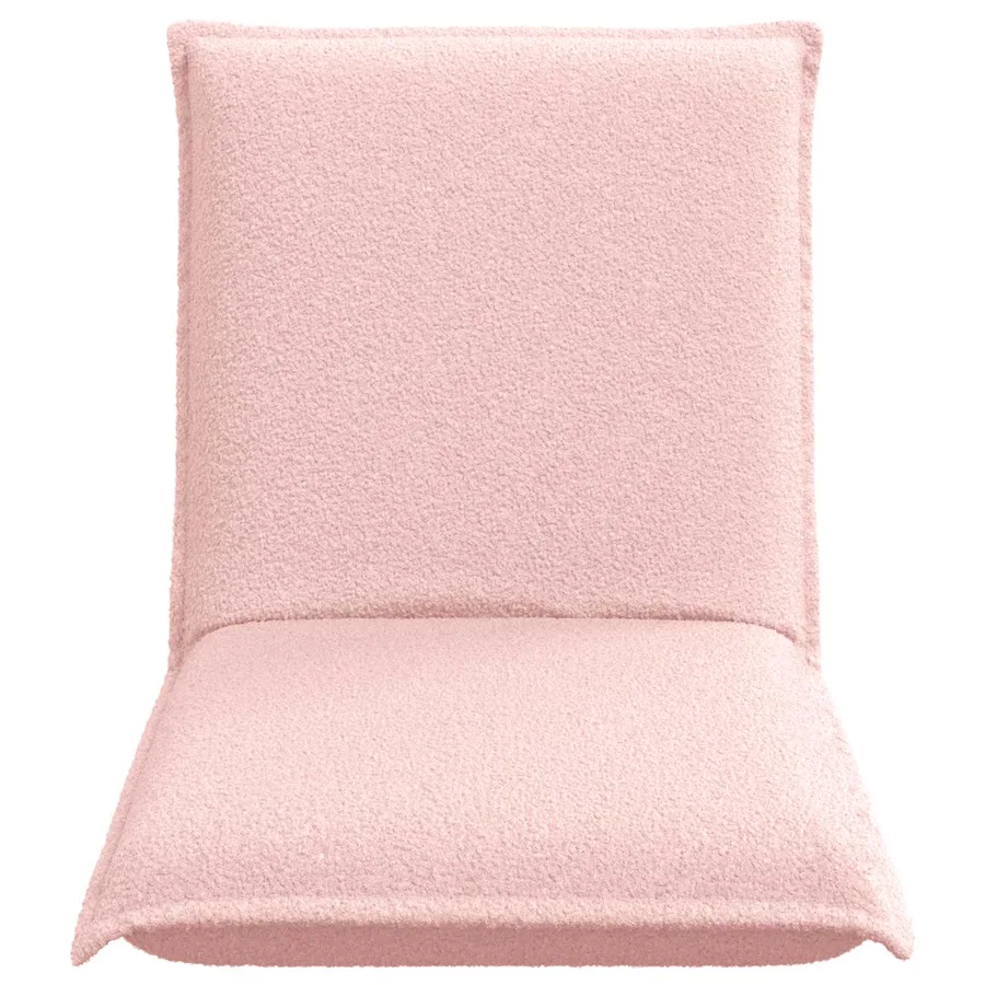 Fauteuil de sol ajustable Rose Tissu en laine de mouton - 4