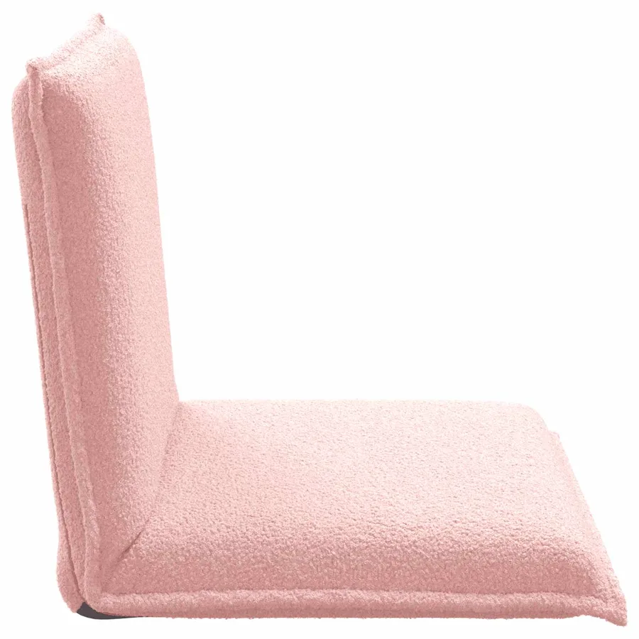 Fauteuil de sol ajustable Rose Tissu en laine de mouton - 5