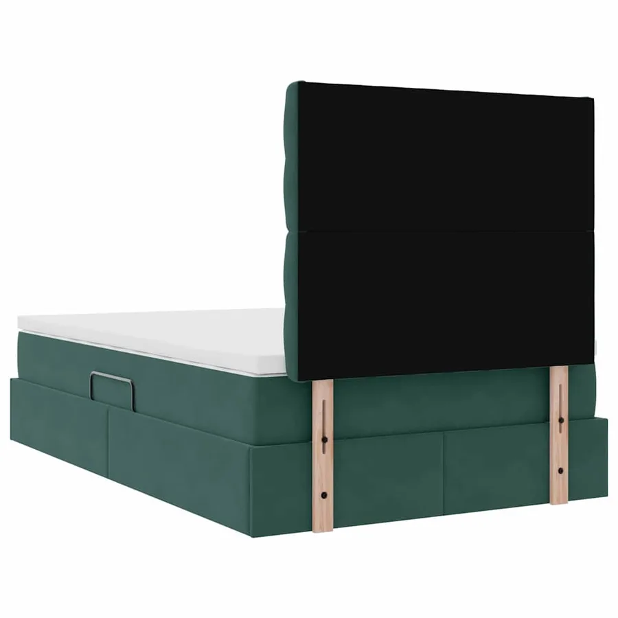 Lit de rangement LED avec matelas Vert foncé 120 x 190 cm - 12