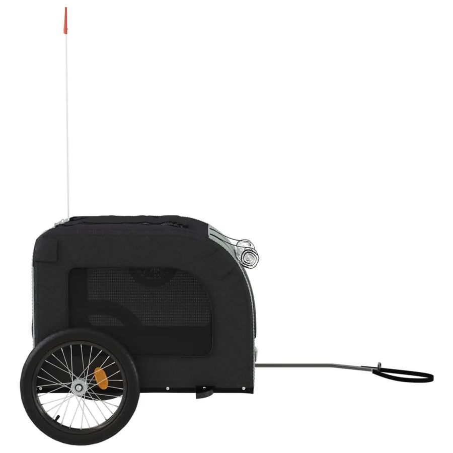 Remorque de vélo pour animaux de compagnie gris et noir - 6