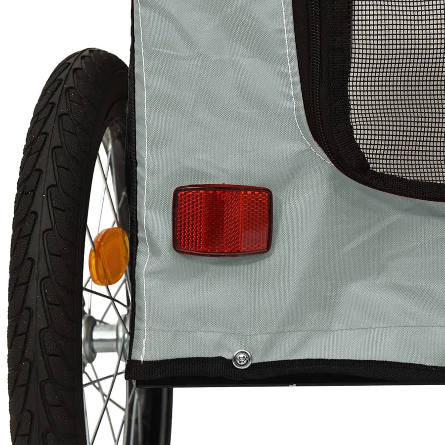 Remorque de vélo pour animaux de compagnie gris et noir - 9