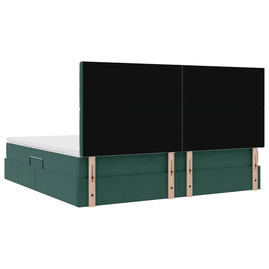 Lit de rangement LED avec matelas Vert foncé 200 x 200 cm - 12