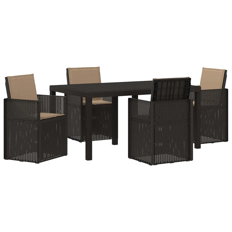 Ensemble de salle à manger pour jardin avec coussin 5 pcs PP - 2