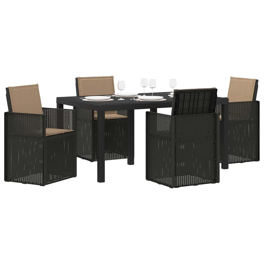 Ensemble de salle à manger pour jardin avec coussin 5 pcs PP - 3