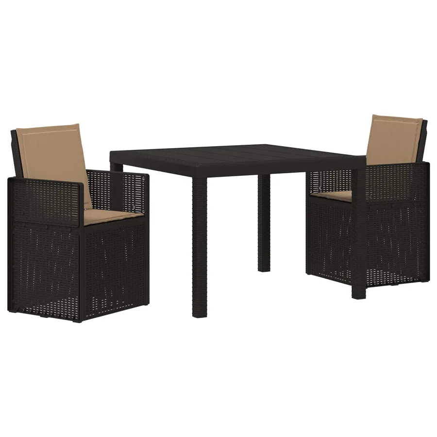 Ensemble de salle à manger pour jardin avec coussin 3 pcs PP - 2