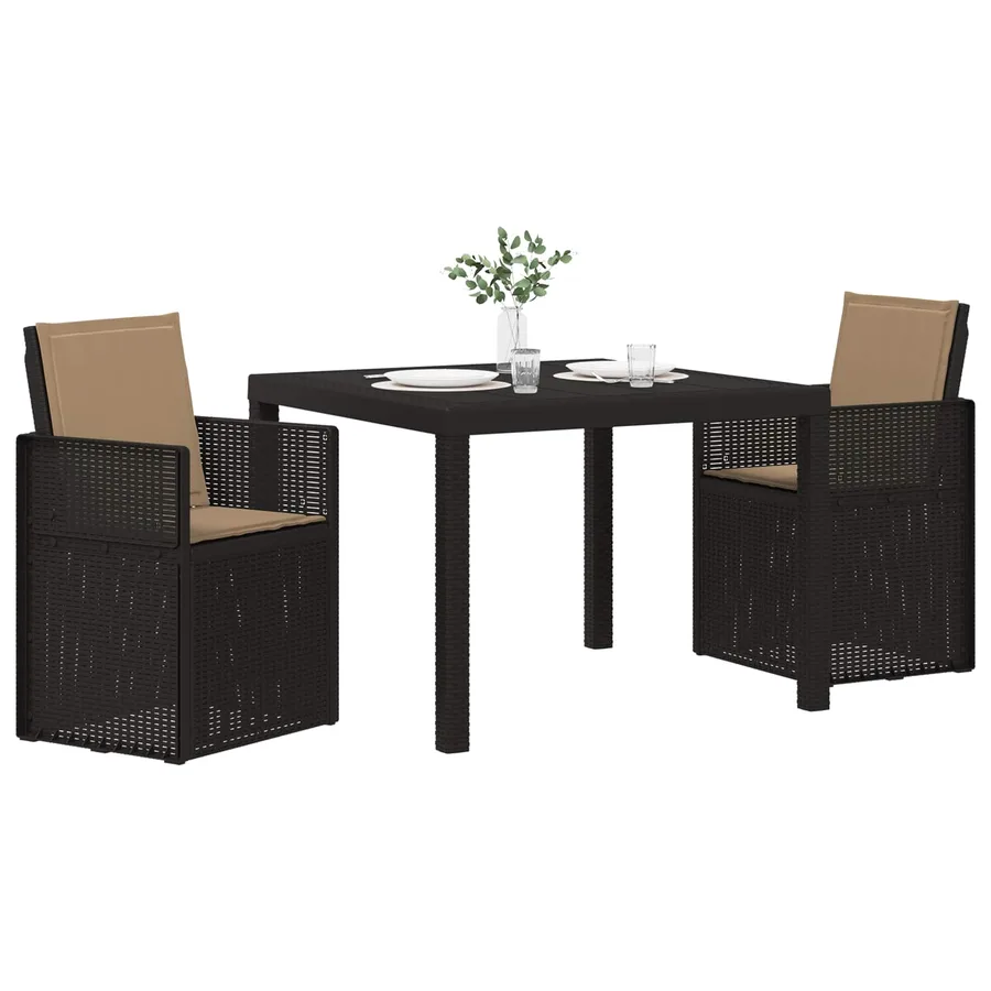 Ensemble de salle à manger pour jardin avec coussin 3 pcs PP - 3