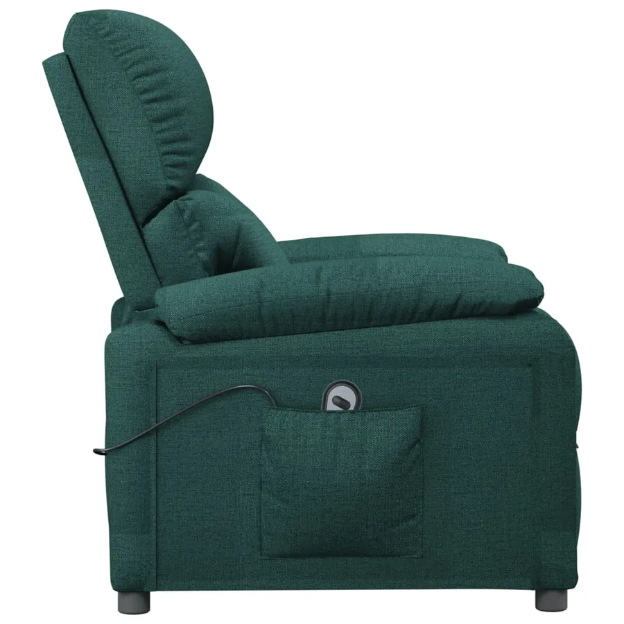 Fauteuil inclinable électrique Vert foncé Tissu - 5