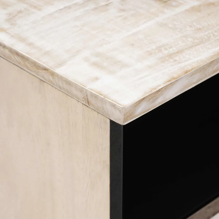 Armoire de lit avec tiroir 2 pcs Blanc 40 x 33 x 46 cm - 6