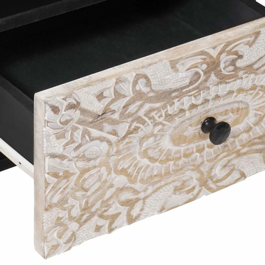 Armoire de lit avec tiroir 2 pcs Blanc 40 x 33 x 46 cm - 7