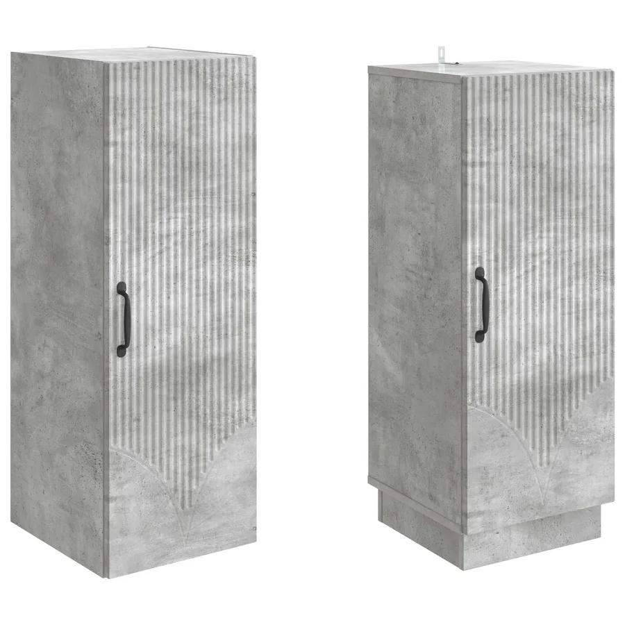 Ensemble de Meubles 2 pcs Gris béton Bois d'ingénierie - 4
