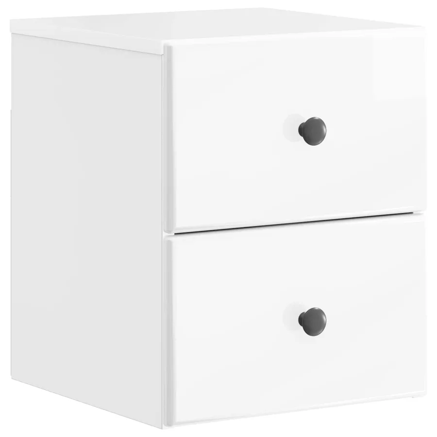 Cabinet de chevet mural Blanc brillant 34,5 x 33 x 40 cm - 2