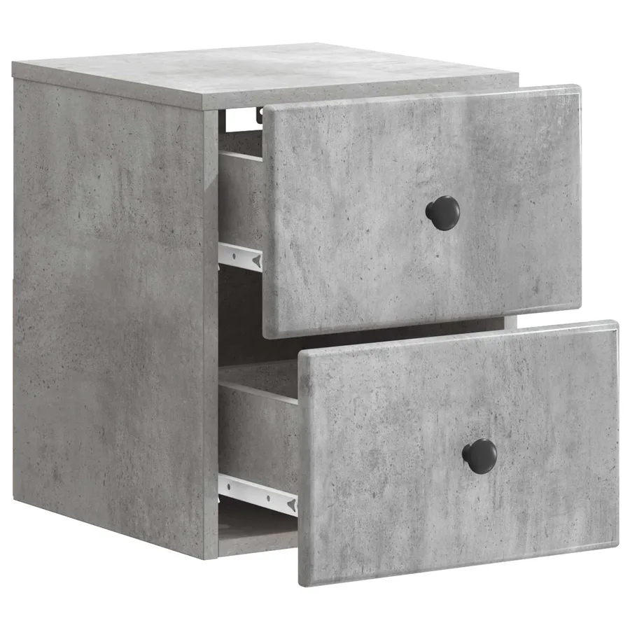 Cabinet de chevet mural Gris béton 34,5 x 33 x 40 cm - 4