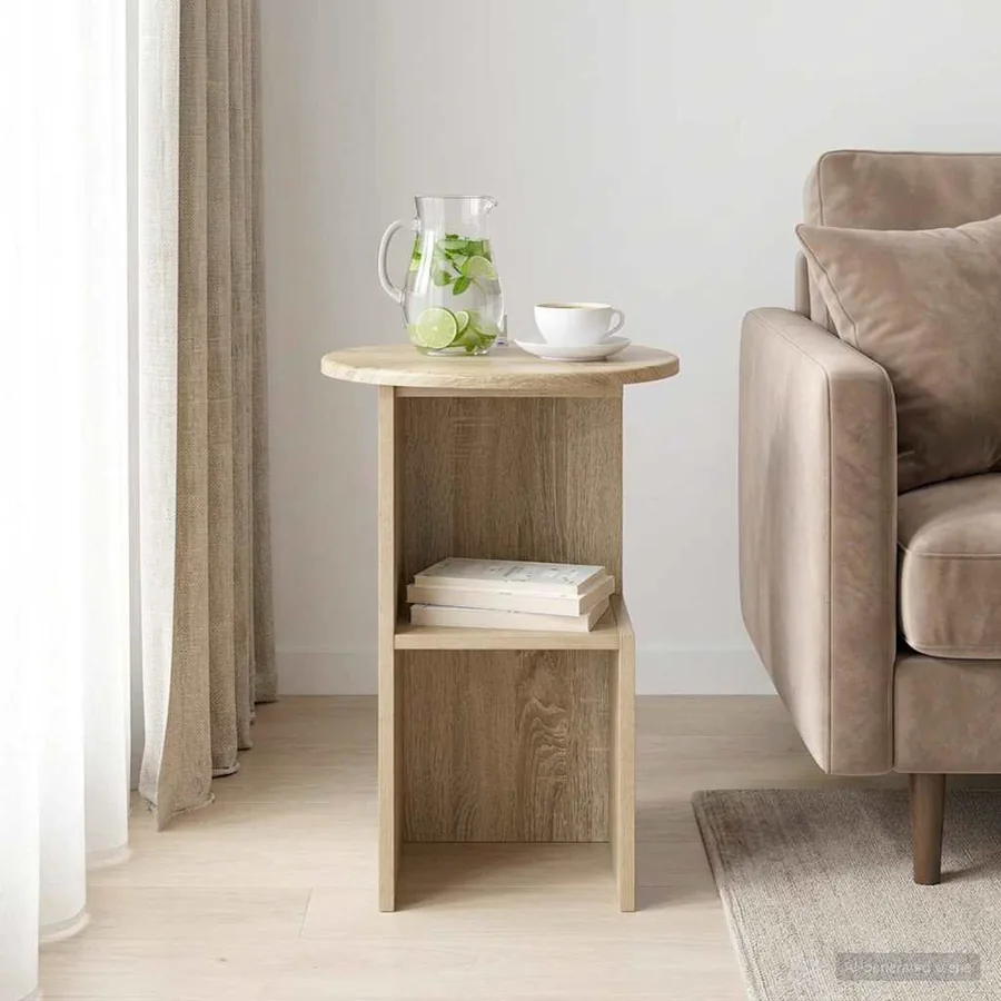 Table d'appoint Chêne Sonoma Ø 39,5 x 55 cm Bois d'ingénierie