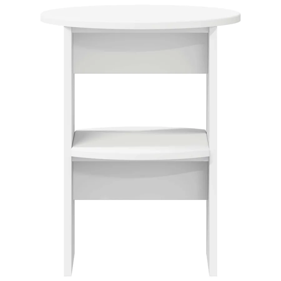 Meuble d'appoint Blanc Ø40 x 50 cm Bois d’ingénierie - 4