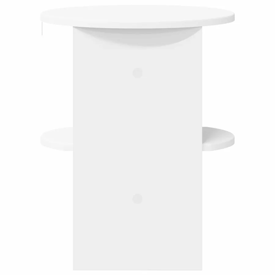 Meuble d'appoint Blanc Ø40 x 50 cm Bois d’ingénierie - 5