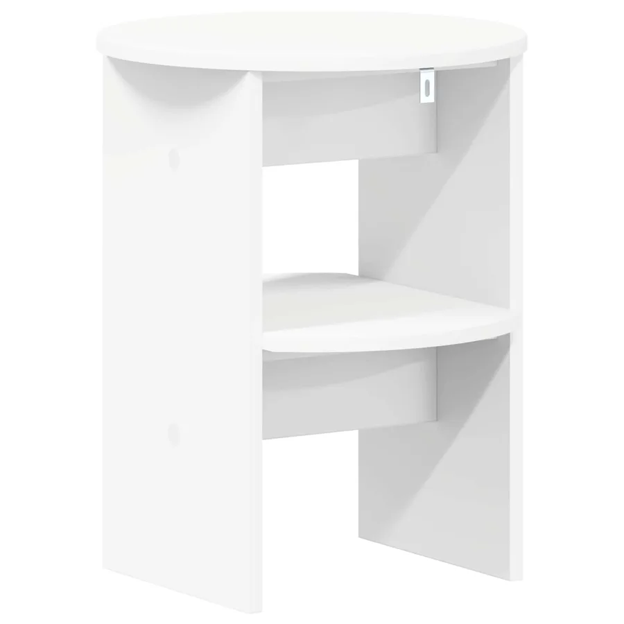 Meuble d'appoint Blanc Ø40 x 50 cm Bois d’ingénierie - 6