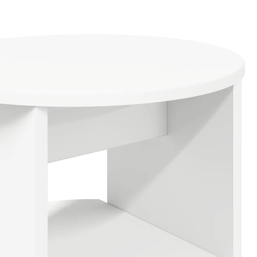 Meuble d'appoint Blanc Ø40 x 50 cm Bois d’ingénierie - 8