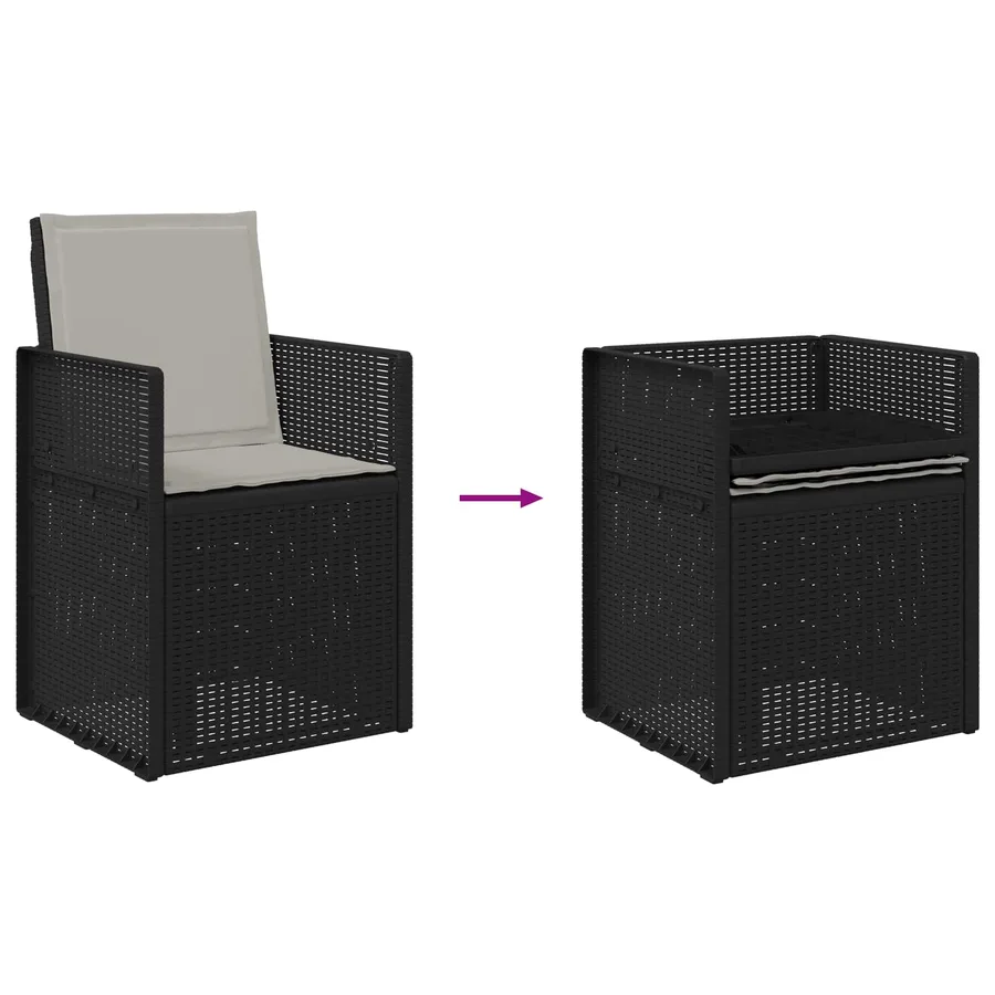 Ensemble de salle à manger pour jardin avec coussin 7 pcs PP - 9