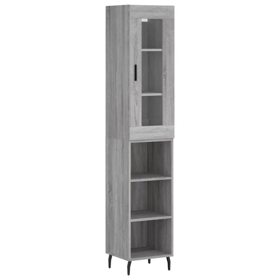 Buffet haut Sonoma gris 34,5x34x180 cm Bois d'ingénierie - 2